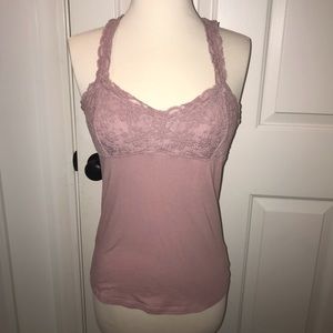 American Eagle lace pink tank top